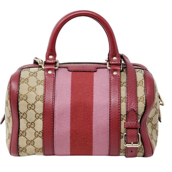 Gucci Handbags - Gucci Canvas Vintage Small Boston Satchel Bag